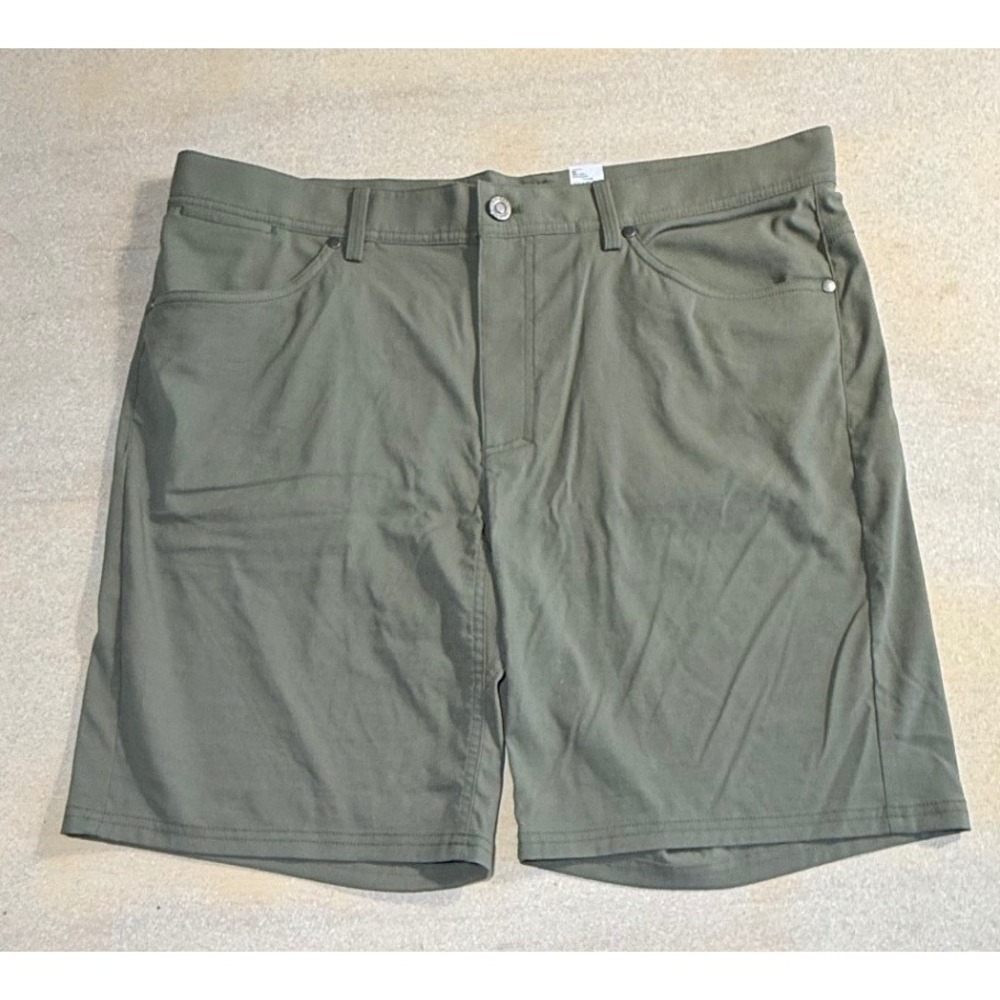 LL Bean Vista Camp Shorts‎ 38W Olive Green Nylon Stretch Hiking-2174